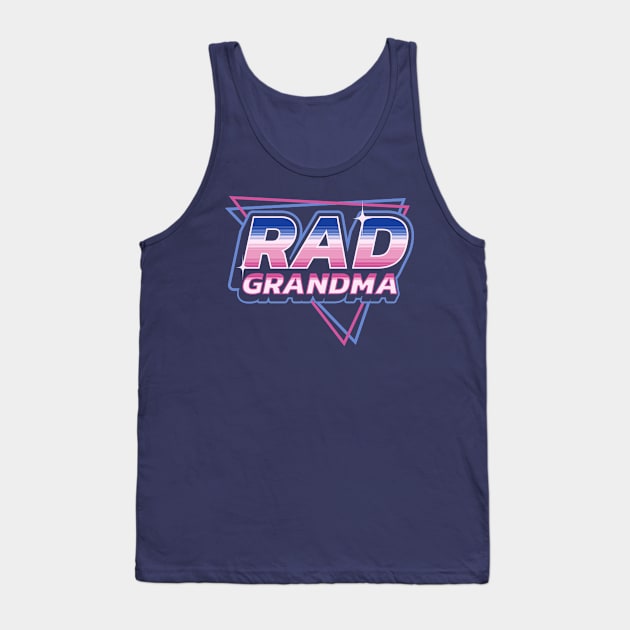 Rad Grandma - 80's Retro Vintage Retrowave Mother's Day Tank Top by OrangeMonkeyArt